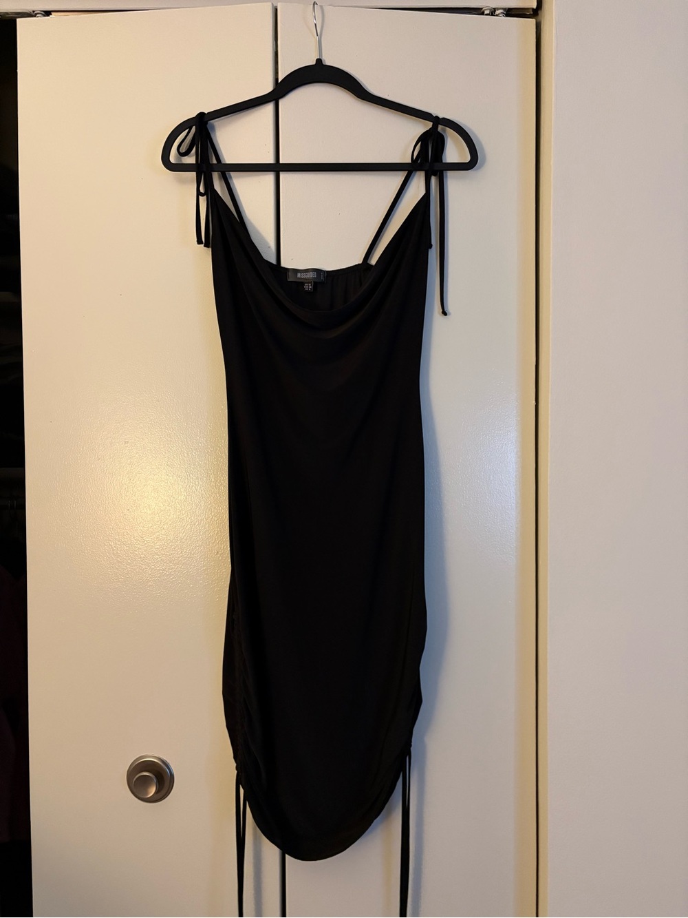 Missguided Black Tie-Shoulder Mini Dress